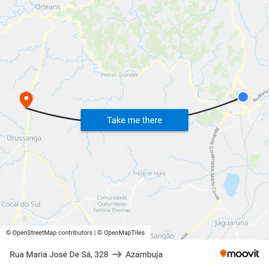 Rua Maria José De Sá, 328 to Azambuja map