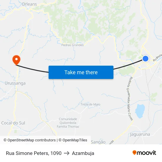 Rua Simone Peters, 1090 to Azambuja map