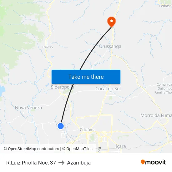 R.Luiz Pirolla Noe, 37 to Azambuja map