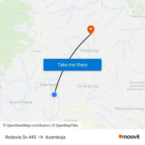 Rodovia Sc-445 to Azambuja map