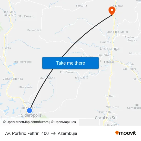 Av. Porfírio Feltrin, 400 to Azambuja map