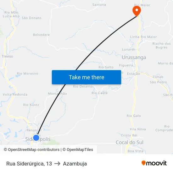 Rua Siderúrgica, 13 to Azambuja map