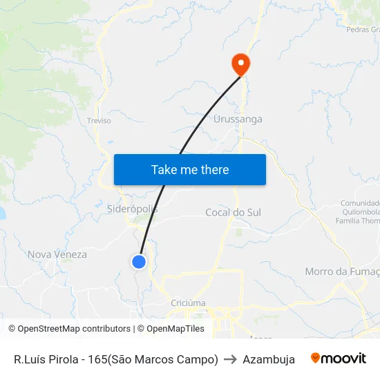 R.Luís Pirola - 165(São Marcos Campo) to Azambuja map