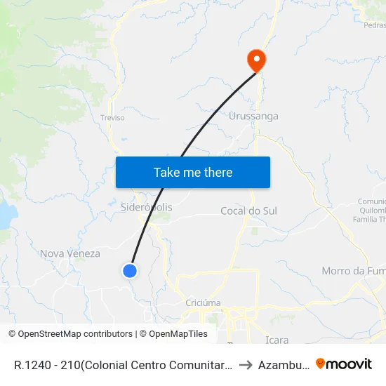 R.1240 - 210(Colonial Centro Comunitario) to Azambuja map