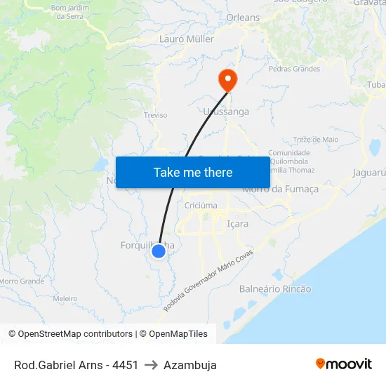 Rod.Gabriel Arns - 4451 to Azambuja map