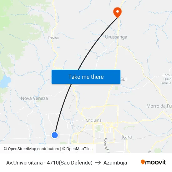 Av.Universitária - 4710(São Defende) to Azambuja map
