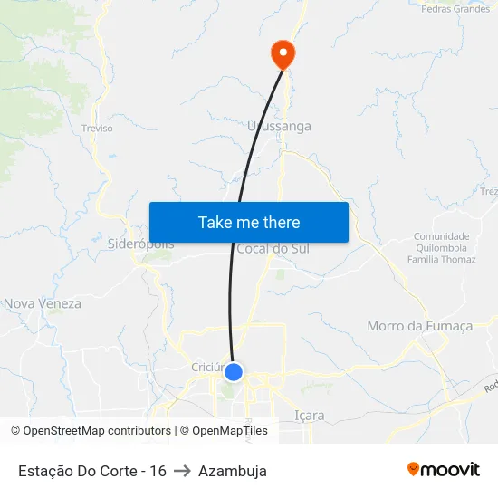 Estação Do Corte - 16 to Azambuja map