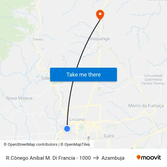 R.Cônego Aníbal M. Di Francia - 1000 to Azambuja map