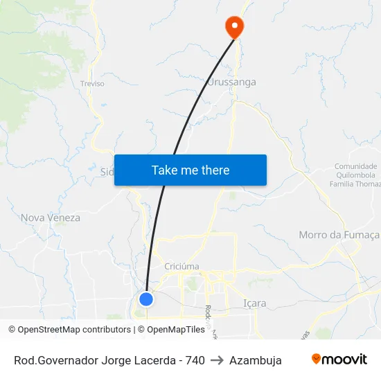 Rod.Governador Jorge Lacerda - 740 to Azambuja map