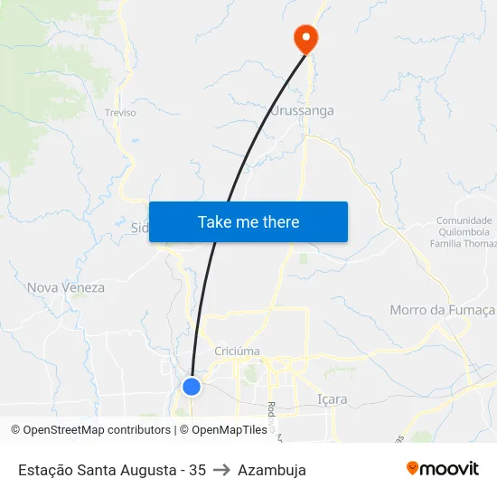 Estação Santa Augusta - 35 to Azambuja map