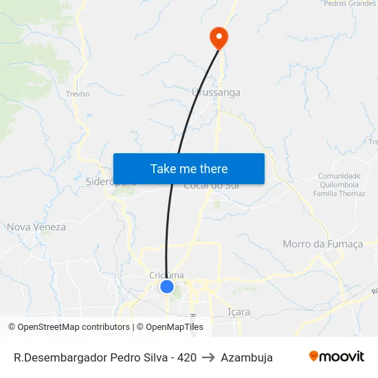 R.Desembargador Pedro Silva - 420 to Azambuja map