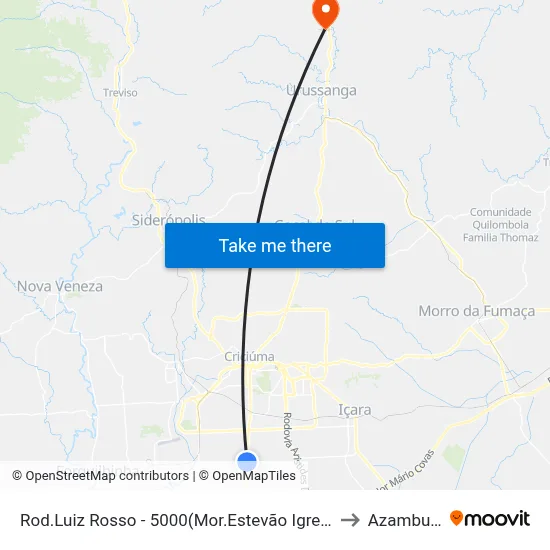 Rod.Luiz Rosso - 5000(Mor.Estevão Igreja) to Azambuja map