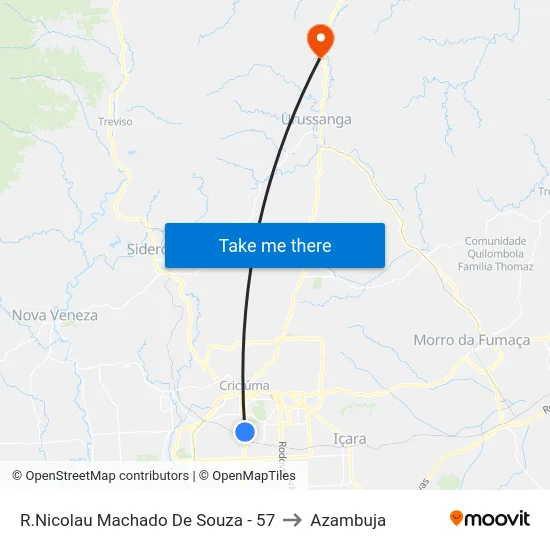 R.Nicolau Machado De Souza - 57 to Azambuja map