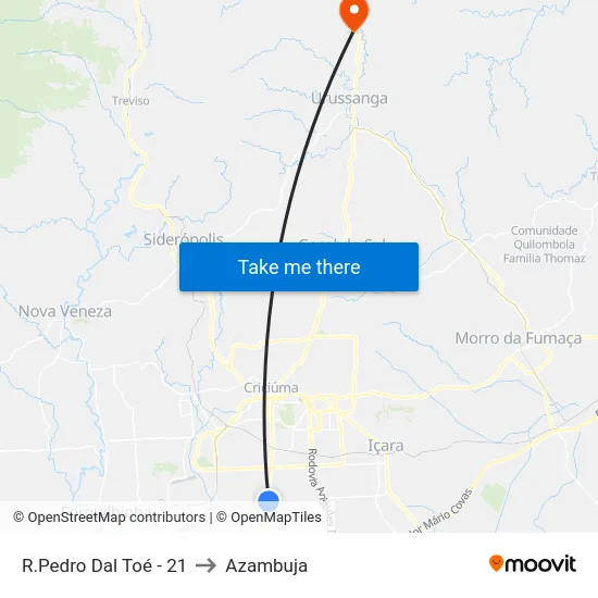 R.Pedro Dal Toé - 21 to Azambuja map