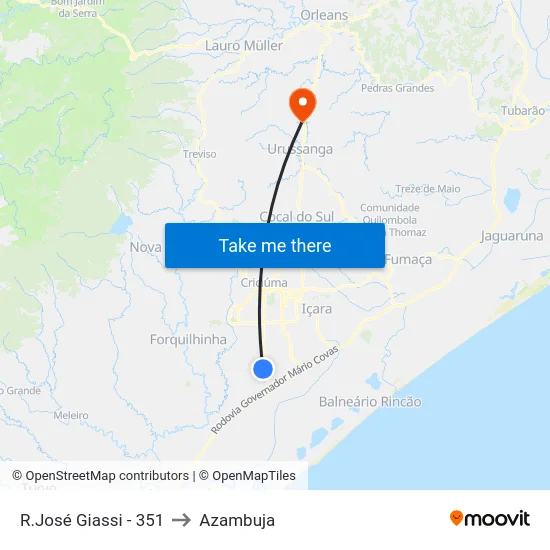 R.José Giassi - 351 to Azambuja map