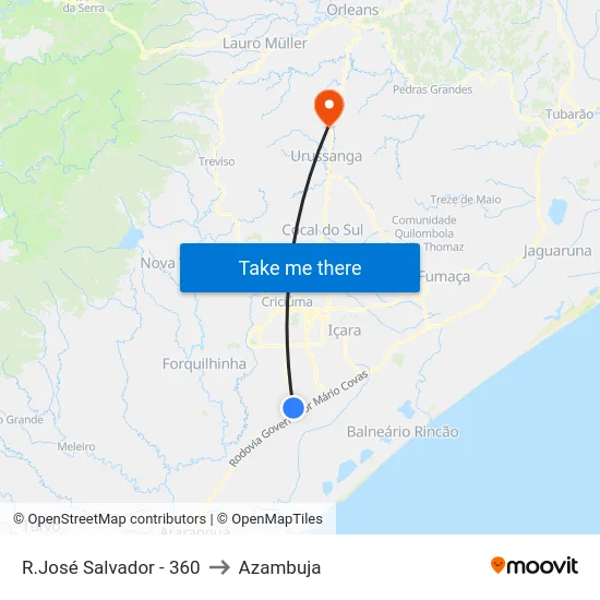 R.José Salvador - 360 to Azambuja map