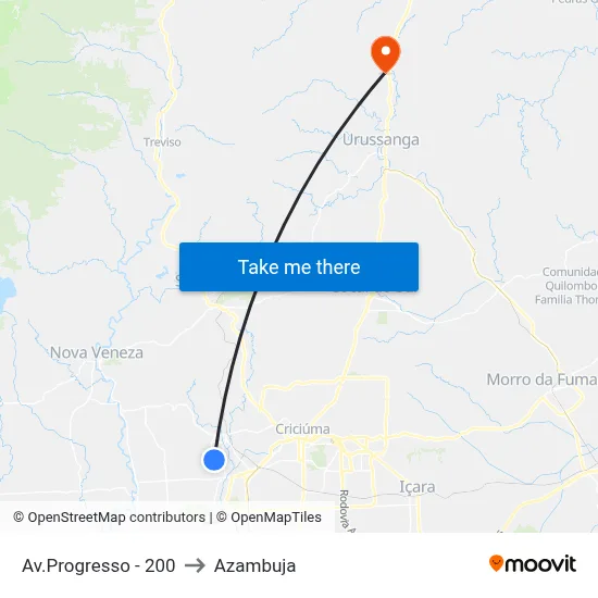 Av.Progresso - 200 to Azambuja map
