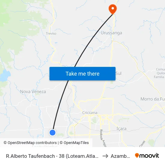 R.Alberto Taufenbach - 38 (Loteam.Atlanta) to Azambuja map