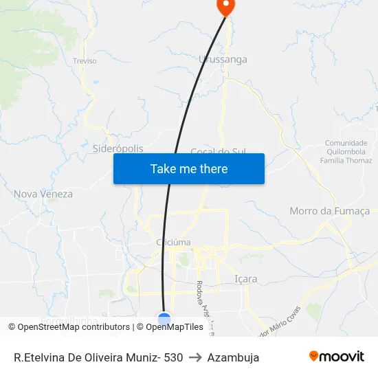 R.Etelvina De Oliveira Muniz- 530 to Azambuja map