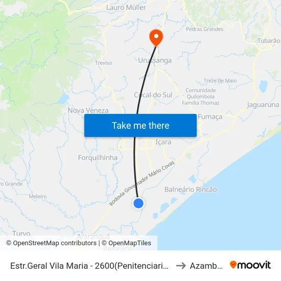 Estr.Geral Vila Maria - 2600(Penitenciaria Sul) to Azambuja map