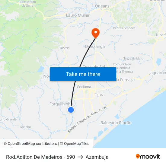 Rod.Adilton De Medeiros - 690 to Azambuja map