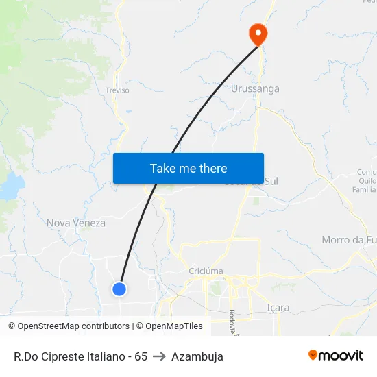 R.Do Cipreste Italiano - 65 to Azambuja map
