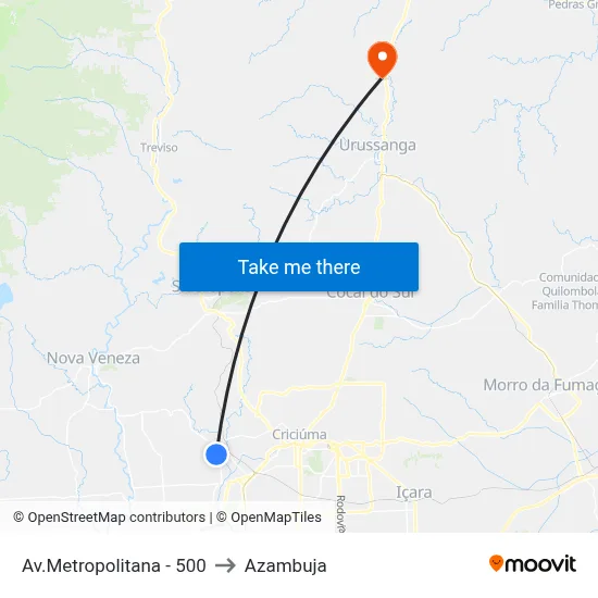 Av.Metropolitana - 500 to Azambuja map