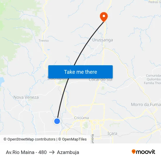 Av.Rio Maina - 480 to Azambuja map
