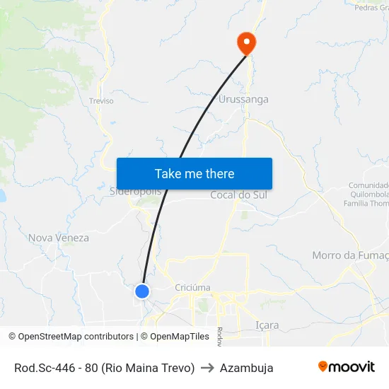 Rod.Sc-446 - 80 (Rio Maina Trevo) to Azambuja map