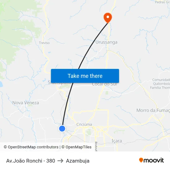 Av.João Ronchi - 380 to Azambuja map