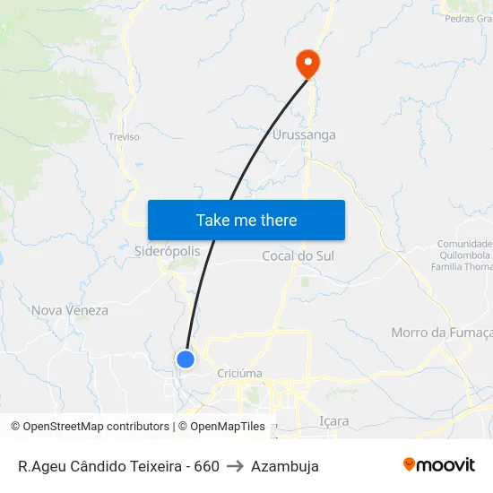 R.Ageu Cândido Teixeira - 660 to Azambuja map