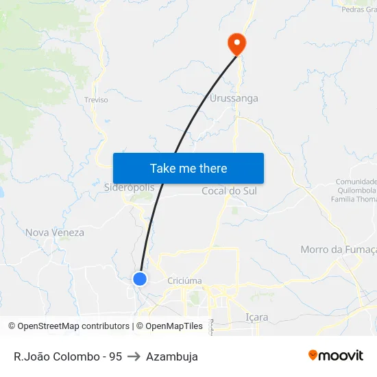 R.João Colombo - 95 to Azambuja map