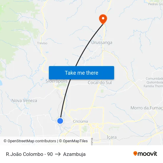 R.João Colombo - 90 to Azambuja map