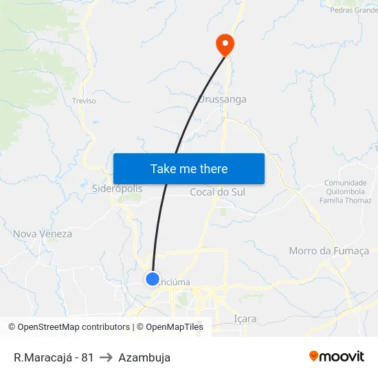 R.Maracajá - 81 to Azambuja map
