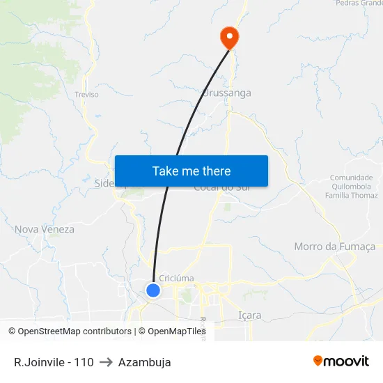 R.Joinvile - 110 to Azambuja map