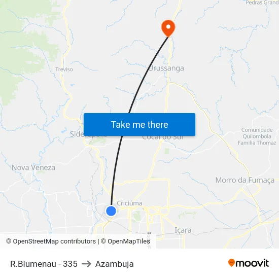 R.Blumenau - 335 to Azambuja map