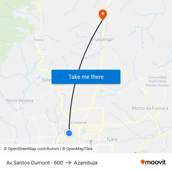Av.Santos Dumont - 600 to Azambuja map