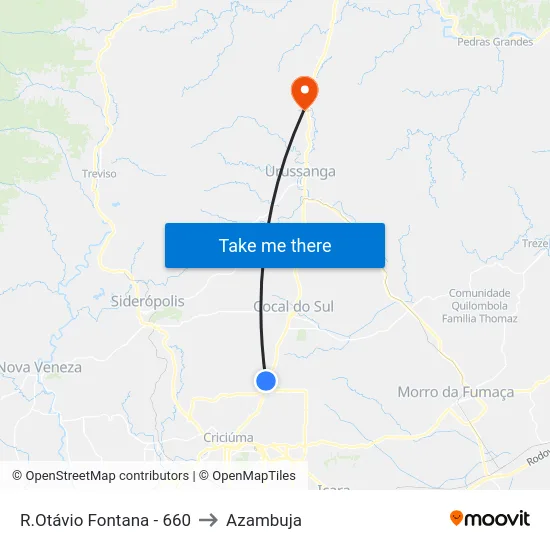 R.Otávio Fontana - 660 to Azambuja map