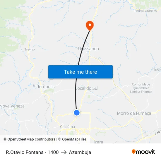 R.Otávio Fontana - 1400 to Azambuja map