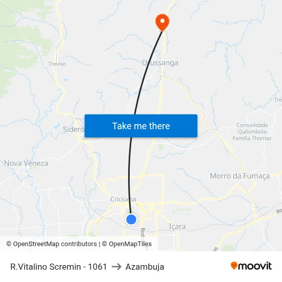 R.Vitalino Scremin - 1061 to Azambuja map