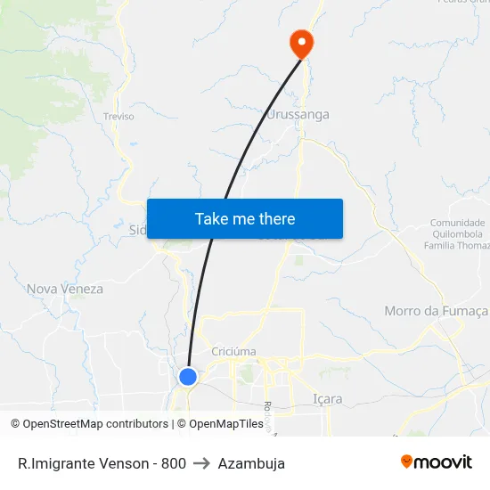 R.Imigrante Venson - 800 to Azambuja map