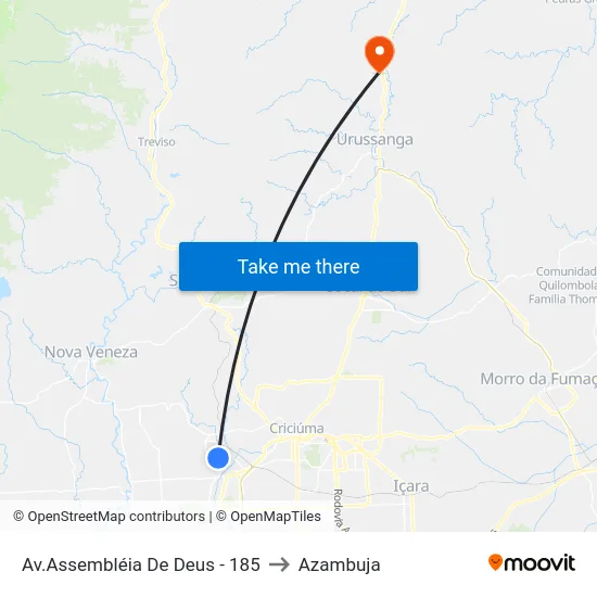 Av.Assembléia De Deus - 185 to Azambuja map