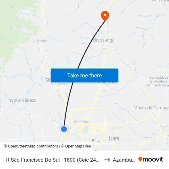 R.São Francisco Do Sul - 1800 (Ceic 24hs) to Azambuja map