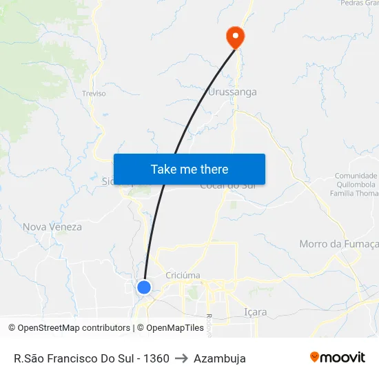 R.São Francisco Do Sul - 1360 to Azambuja map