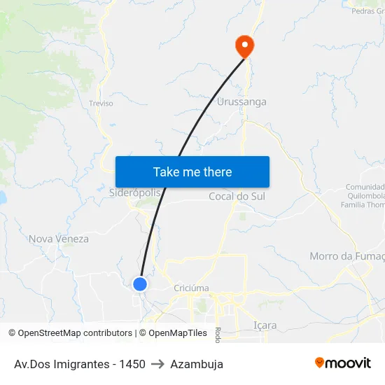 Av.Dos Imigrantes - 1450 to Azambuja map