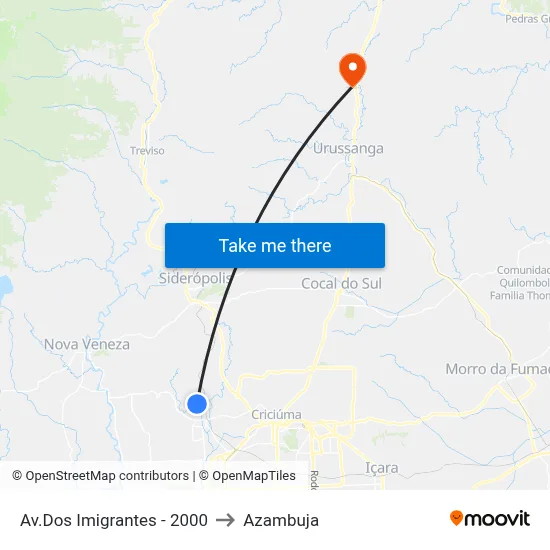 Av.Dos Imigrantes - 2000 to Azambuja map