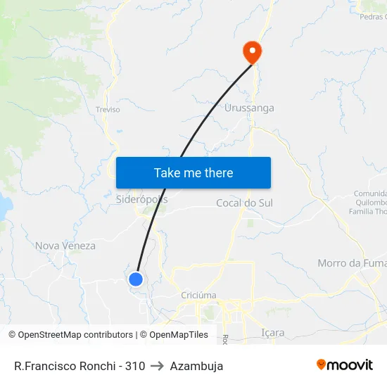 R.Francisco Ronchi - 310 to Azambuja map