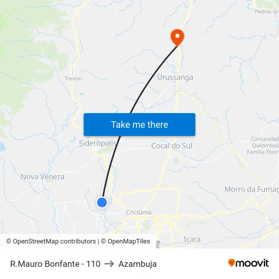 R.Mauro Bonfante - 110 to Azambuja map