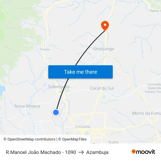R.Manoel João Machado - 1090 to Azambuja map