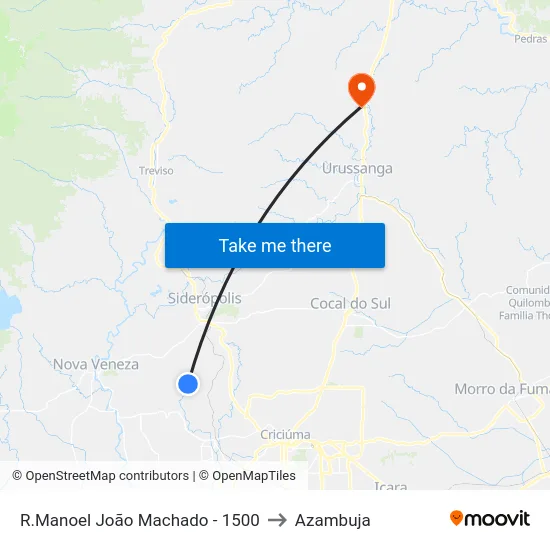 R.Manoel João Machado - 1500 to Azambuja map